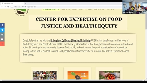 Thumbnail for Carrie Waterman &amp; Roz Meyers 4.6.22: Food Justice and Health Equity, UC Global Health Institute's Pilot Center 