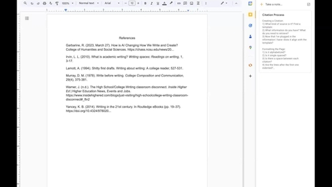 Thumbnail for APA Reference Page: Demonstration
