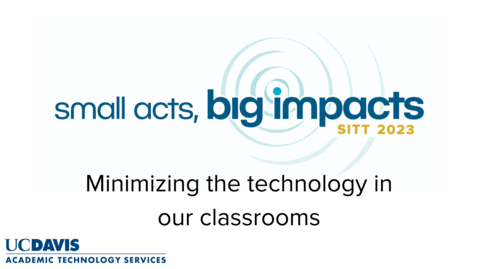 Thumbnail for entry A conversation about minimizing the technology in our classrooms with Naomi Janowitz: A SITT 2023 Interview with Dr. Andy Jones