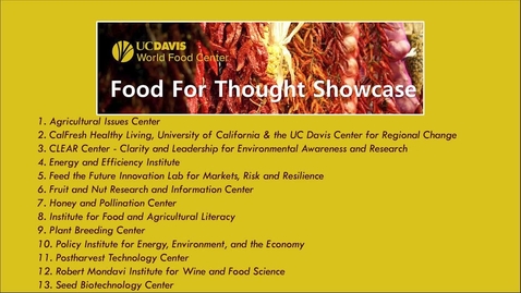 Thumbnail for World Food Center's Food For Thought Showcase - November 10, 2020