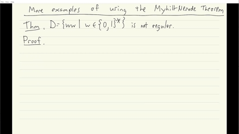 Thumbnail for ECS 120 5b:3 more examples of using Myhill-Nerode Theorem