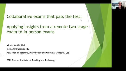Thumbnail for entry SITT 2021 - Designing Collaborative Exams That Pass the Test