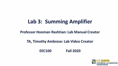Thumbnail for entry EEC 100  Lab 3 - Summing Amplifier