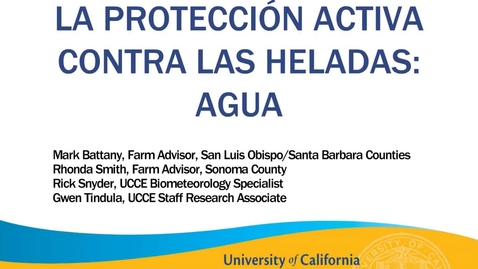 Thumbnail for La protección activa contra las heladas: Agua