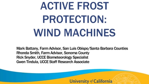 Thumbnail for Active Frost Protection: Wind Machines
