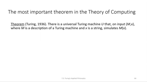 Thumbnail for entry ECS 220 7c:7.5-2 existence of universal machines and the Church-Turing thesis