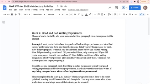 Thumbnail for entry UWP 1 Winter 2022 Week 2 -Reading Like a Writer