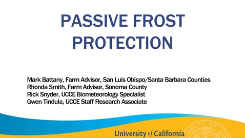 Thumbnail for Passive Frost Protection