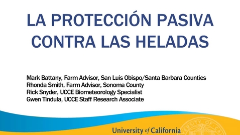 Thumbnail for La protección pasiva contra las heladas