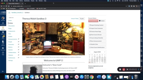 Thumbnail for Canvas Landing Page Walk-Through SSII UWP I  T.Walsh