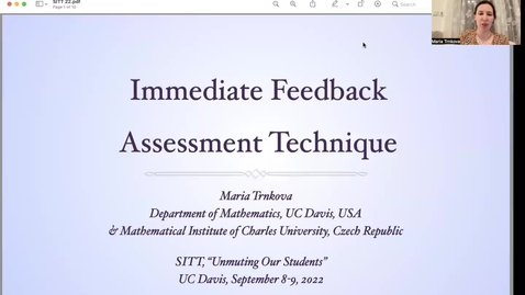 Thumbnail for entry SITT 2022: Immediate Feedback Assessment Technique by Maria Trnkova