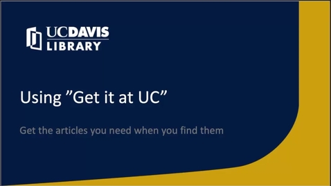 Thumbnail for Get it at UC