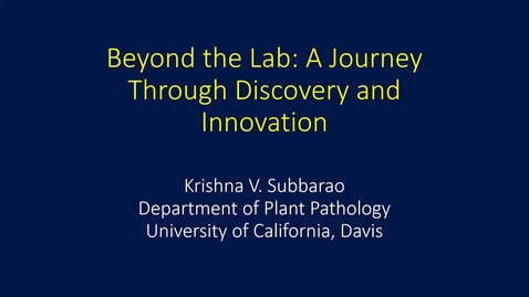 Thumbnail for Krishna Subbarao - Beyond the Lab: A Journey Through Discovery and Innovation