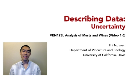 Thumbnail for VEN123L Video 1.6 - Describing Data - Uncertainty