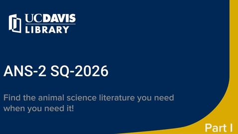 Thumbnail for ANS_2_Library_Video_Part_1_