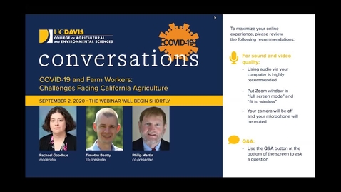 Thumbnail for COVID-19 and Farm Workers: Challenges Facing California Agriculture