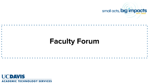 Thumbnail for entry SITT 2023 - Faculty Forum