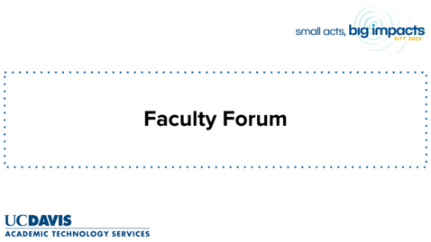 Thumbnail for SITT 2023 - Faculty Forum
