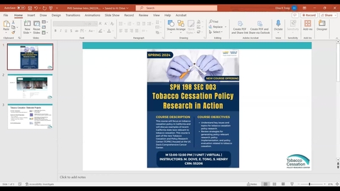 Thumbnail for SPH298 Week4 Statewide Cessation Projects