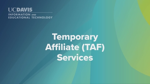 Thumbnail for entry Temporary Affiliate (TAF) Services - 2023 Tutorial