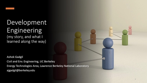 Thumbnail for Engineering Distinguished Lecture Series - Ashok Gadgil - May 1, 2024