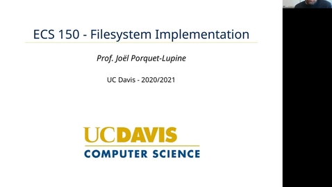 Thumbnail for entry ECS 150 - Lecture - Filesystem implementation (Part 1)
