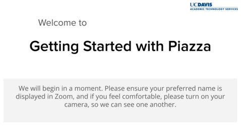 Thumbnail for ATS Ed Tech Week and Ed Tech Spotlight Series Webinar: Getting Started with Piazza