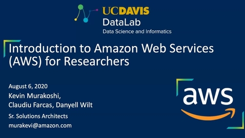 Thumbnail for Introduction to AWS for Research - 2020-08-06
