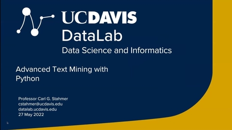 Thumbnail for Natural Language Processing with Python (3-part series) – Part 3 of 3 – 2022-05-27