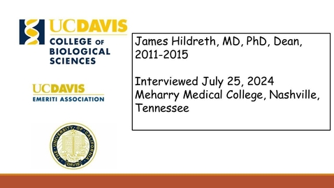 Thumbnail for History of the College of Biological Sciences -- Dean James Hildreth