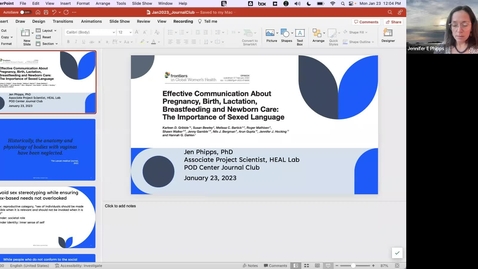 Thumbnail for POD Center Journal Club 1-23-2023: Importance of Sexed Language