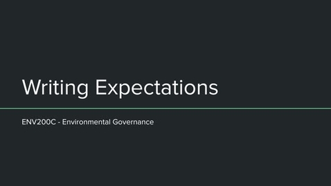 Thumbnail for ENV200C Writing Expectations