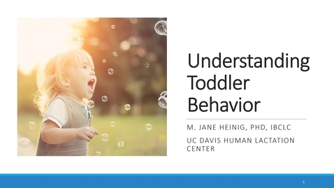 Thumbnail for entry Dr Jane Heinig Presents &quot;Understanding Your Toddler&quot;