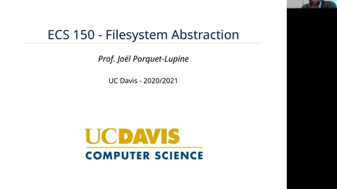 Thumbnail for entry ECS 150 - Lecture - Filesystem abstraction