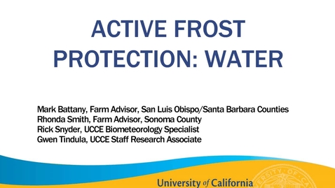 Thumbnail for Active Frost Protection: Water