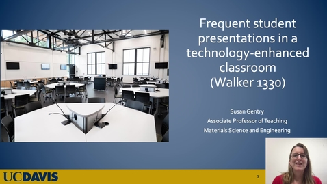 Thumbnail for entry SITT 2022: Frequent student presentations in a technology-enhanced classroom (Walker 1330) by Susan Gentry