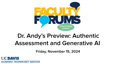 Thumbnail for Dr. Andy Jones' Video Preview of the November 15, 2024 Faculty Forum on Generative AI and Assessment