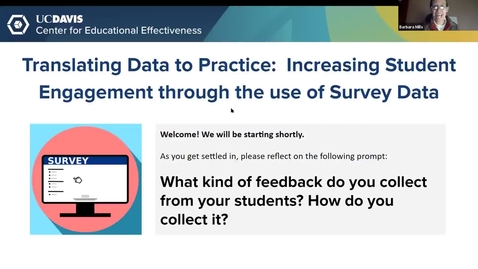 Thumbnail for entry CEE Faculty Workshop - Translating Data to Practice: Increasing Student Engagement through the use of Survey Data