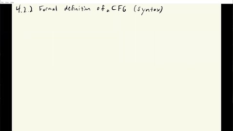 Thumbnail for entry ECS 120 2b:2 formal definition of CFG syntax