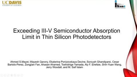 Thumbnail for entry Exceeding III-V semiconductor absorption limit in thin silicon photodetectors