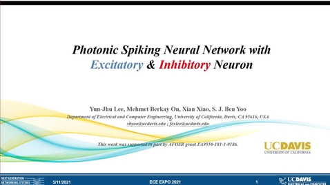 Thumbnail for entry Photonic Spiking Neural Network with Excitatory &amp; Inhibitory Neuron