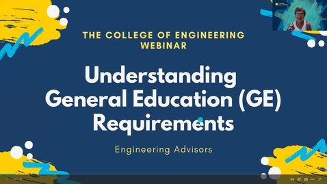 Thumbnail for College of Engineering General Education Webinar