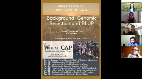 Thumbnail for entry WheatCAP Webinar Session Four - Genomic Selection Background