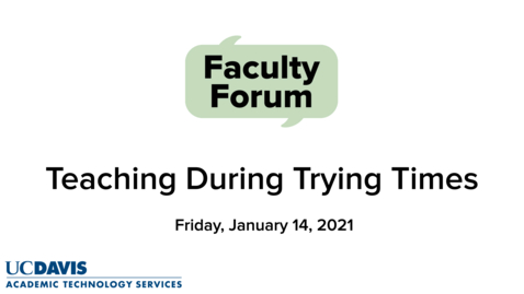Thumbnail for entry Bonus Faculty Forum - January 14, 2022