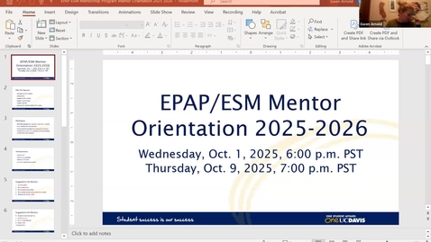 Thumbnail for EPAP ESM Mentor Training 2025 2026
