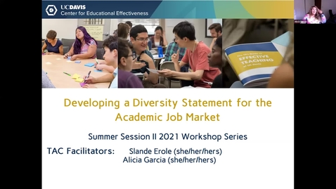 Thumbnail for CEE Graduate Student Workshop - Developing a Diversity Statement for Academic Job Applications