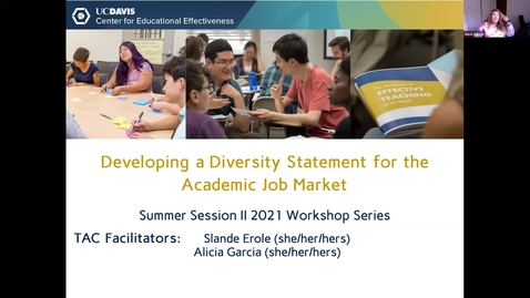 Thumbnail for entry CEE Graduate Student Workshop - Developing a Diversity Statement for Academic Job Applications