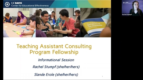 Thumbnail for entry Information Session:  Teaching Assistant Consultant Fellows Program