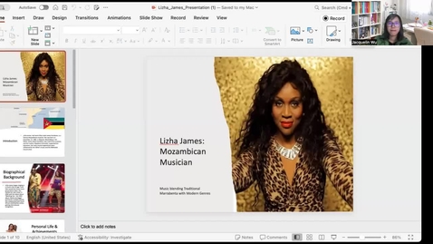 Thumbnail for Presentation about Mozambican musician Lizha James