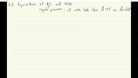 Thumbnail for ECS 120 4b:1 RRGs can simulate DFAs example